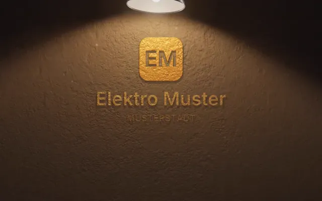 Effekt Logo im Lichtkegel